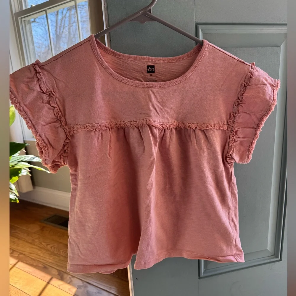 Tea Collection Pink Ruffle Sleeve Tee - Picture 2 of 5